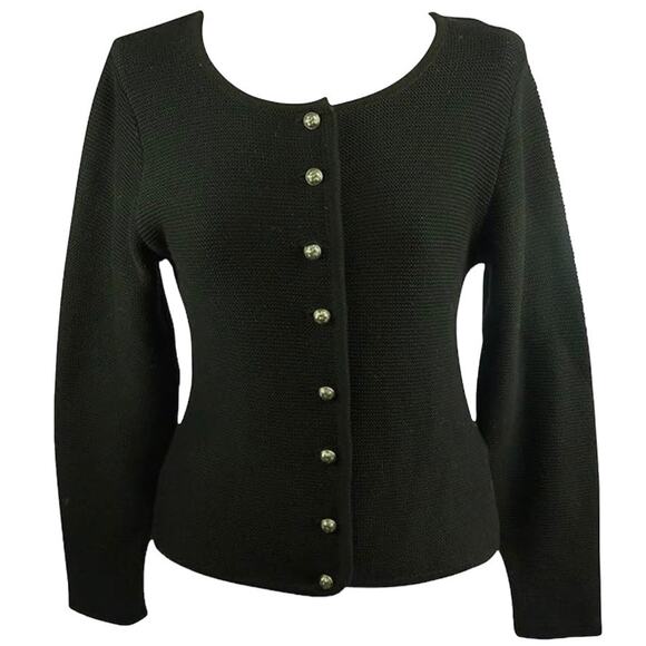 NEW Country-Line Trachtenmode Austrian Dark Gray Cardigan Sweater US 6 EU 42 - Picture 2 of 12